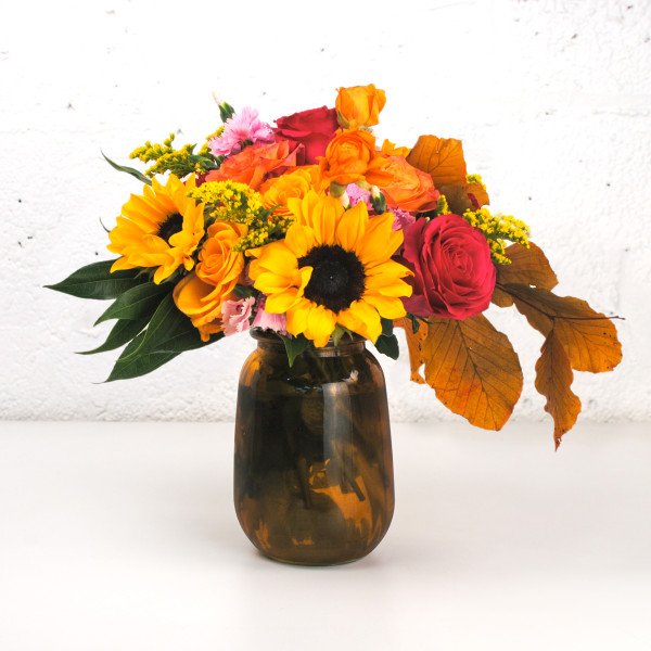 Amber Skies and Bright Blooms Bouquet