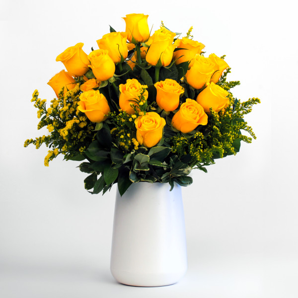 Modern Love Double Dozen Yellow Rose Bouquet
