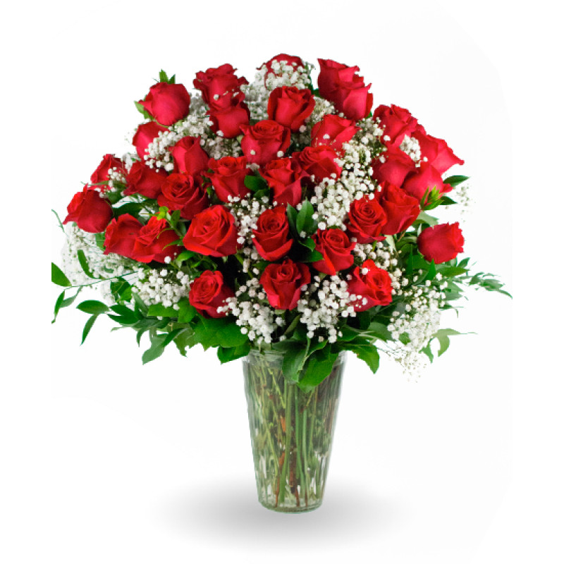 Triple Dozen Traditional Red Roses - Same Day Delivery