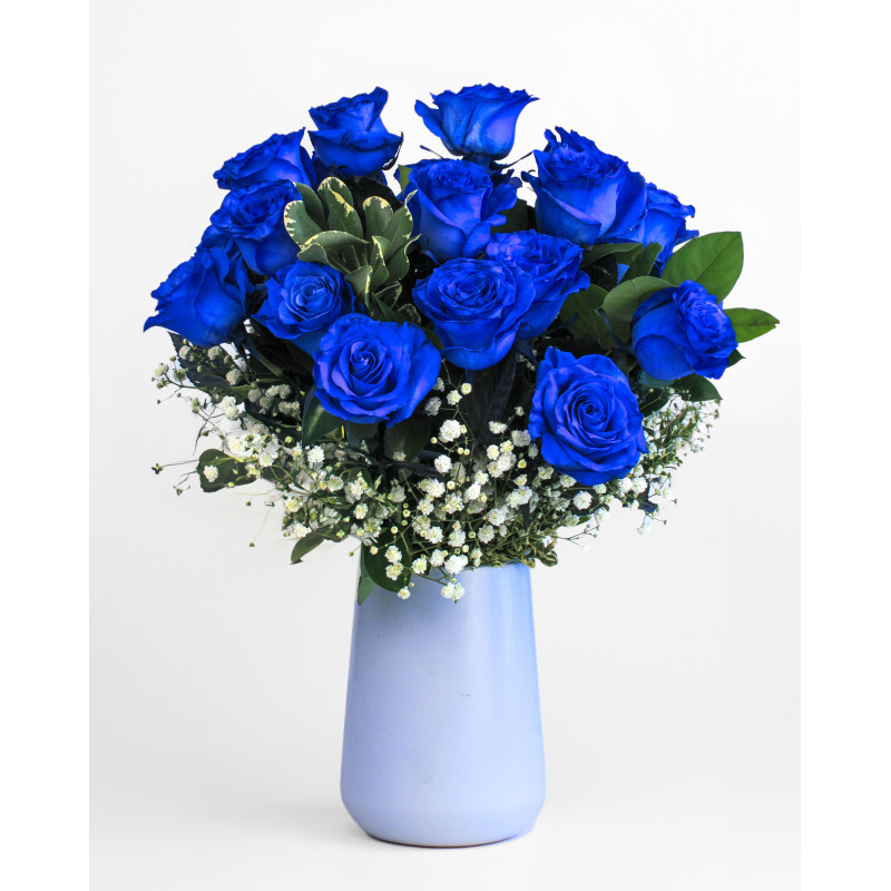 Modern Love Double Dozen Blue Rose Bouquet - Same Day Delivery