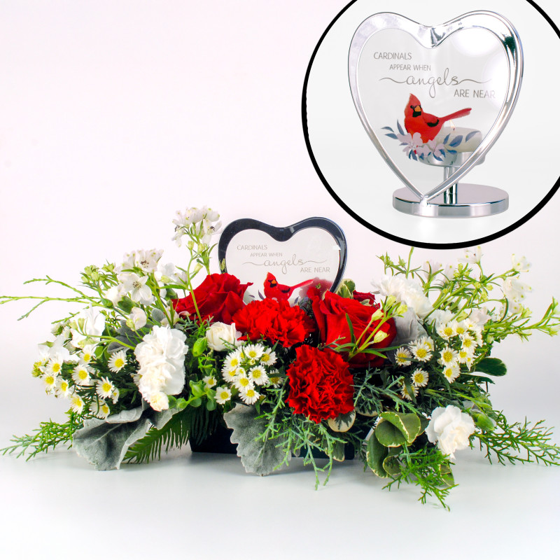 Cardinal Comfort Bouquet and Tea Light - Same Day Delivery