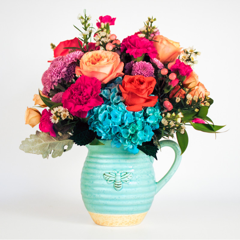 Bee Happy Pitcher Bouquet - Same Day Delivery