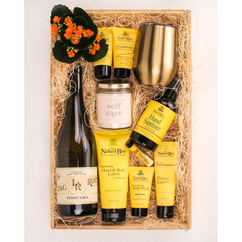 Wine and Wellness Self Care Crate - Same Day Delivery