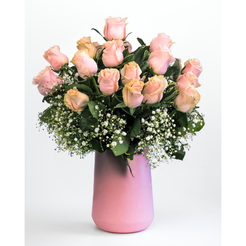 Modern Love Double Dozen Pink Rose Bouquet - Same Day Delivery